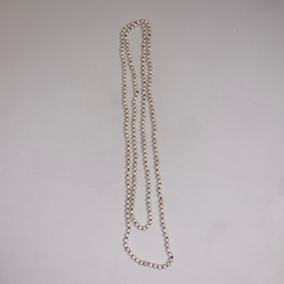 Long White Bead Necklce - Picture 1 of 3
